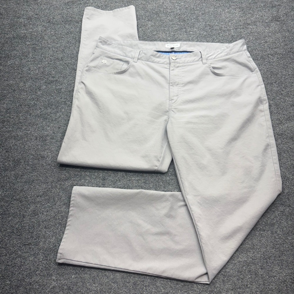 Peter Millar Crown Sport Mens 40x32 Gray Performance Golf 5-Pocket Pants